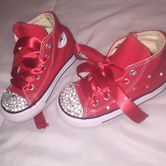 red bedazzled converse